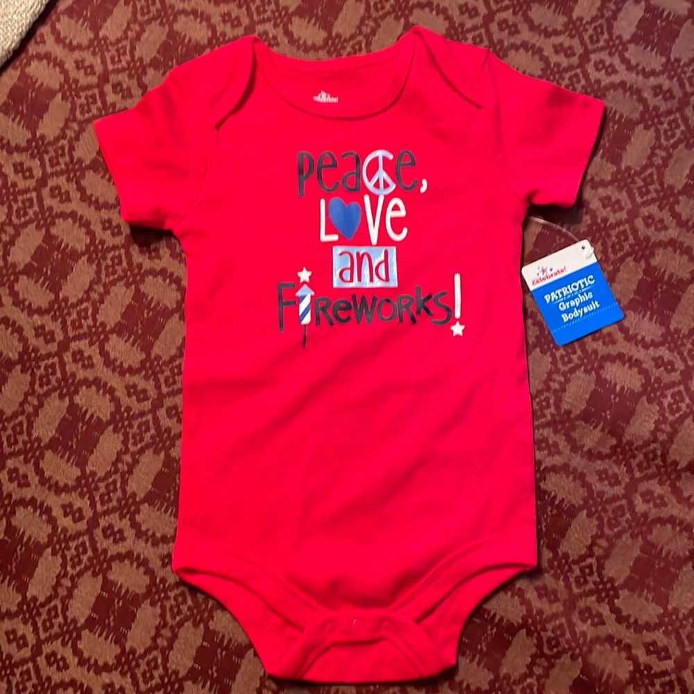 Patriotic Red Onesie size 24 months. Brand new with tag.